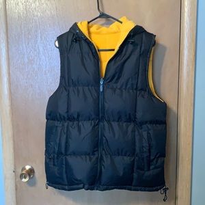 Reversible Black and Yellow Puffer Vest